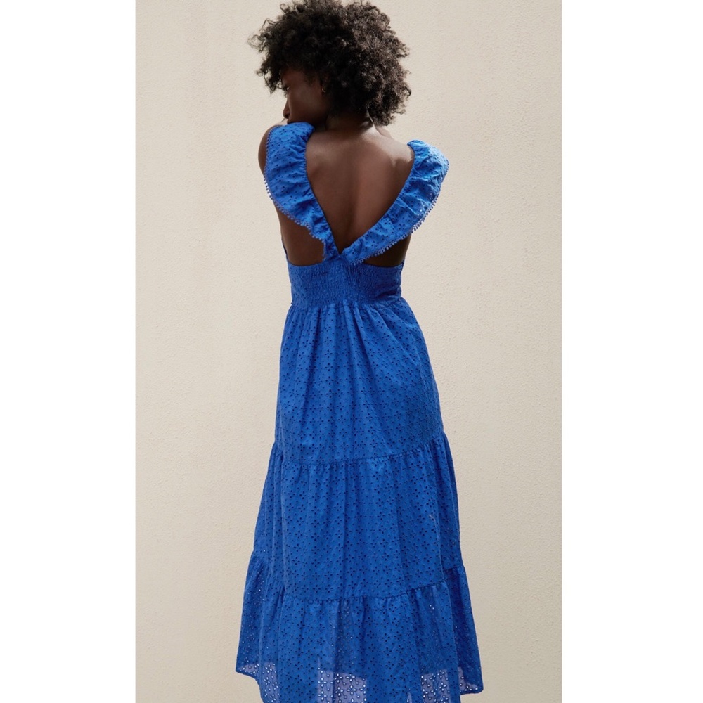 EMBROIDERED EYELET STRAPPY DRESS